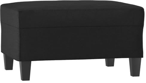 vidaXL Repose-Pied Pouf de Chambre à Coucher Tabouret de Canapé Meuble de Salle de Séjour Maison Intérieur Noir 70x55x41 cm Similicuir