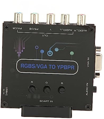 Leapiture RGBS VGA SCART-zu-YPBPR-Konverter, SCART-zu-YPBPR-Komponentenkonverter, geeignet für SFC Genesis N64 Dreamcast Wii MD Saturn