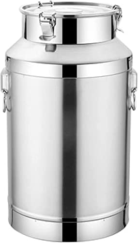 201 Stainless Steel Milk Can Wine Pail Bucket Tote Jug Milk Churn CanTea Canister with Sealed Lid Heavy Duty (100L)