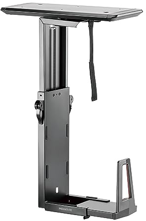 Mount-It! Heavy Duty Under Desk Computer Mount, Adjustable CPU Holder with Sliding Tracks, 33 Lbs Capacity