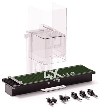 xTool Extension de Glissière pour F1 & F2 | Rail d’Extension Laser, Zone de Travail 115 x 400 mm, pour Gravure et Découpe sur Objets Longs