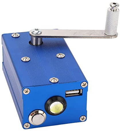 Cargador de Generador Manual, Generador de Energía Manual con Luz COB, Generador de Energía de Manivela Manual para Exteriores, Carga de Computadora de Teléfono Móvil