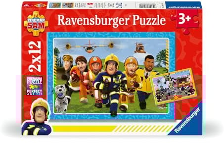 Ravensburger Kinderpuzzle 12001031 - Die Rettung naht - 2x12 Teile Fireman Sam Puzzle für Kinder ab 3 Jahren