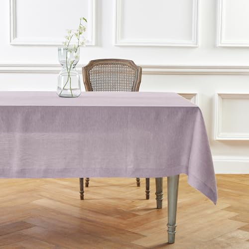 Solino Home Tischdecke, 100 % reines Leinen, gewebt, Lavendel, 152,4 x