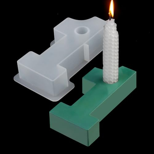 EPODA Silikonformen Gießformen Kerzenhalter, 0-9 Zahlen Kerzenhalter Form, DIY Silikonform Zahlen Kerzenhalter, Gießformen für Beton (Zahlen 1)