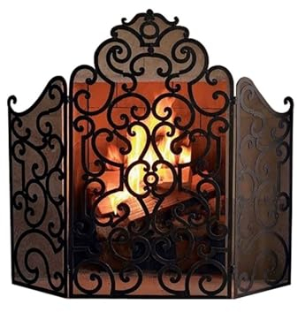 Kaminbildschirm Europäischen Stil, Mode, Eisen, Hause, Kamin, Bildschirm, Falten, Dekoration, Hohl, Geschnitzt, Feuerfest, Zaun, Zubehör Kaminfunkenschutzgitter