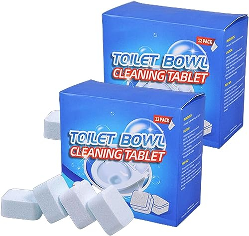 Flushbright Reinigungstabletten, Flushbright WC-Reinigungstabletten, langlebig, schnell zu reinigende Toiletten, 12 Stück/Box (2box)