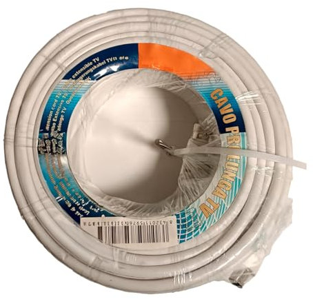 A2ZWORLD Cavo Antenna TV Maschio Femmina Diritto, Cavo Coassiale per Televisore, Cavo TV M/F Robusto e Resistente (20 metri)