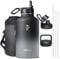 Isolierte Wasserflasche 2L, Coolflask Wasserflasche mit Strohhalm & 3 Deckeln, Isolierte Wasserflasche aus Edelstahl für Sport oder Büro, Doppelt auslaufsicher, Schwarz & Grau