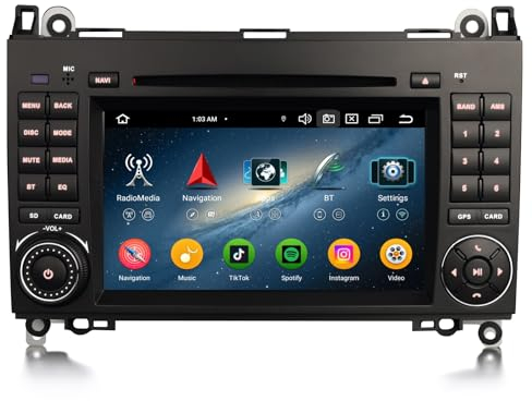 GONFEN 4GB+64GB 8 Core Android 14 DAB+ Car Stereo for Mercedes A/B-Class W169 W245 Viano Vito Sprinter VW Crafter GPS Radio Wireless Carplay Android AUTO WiFi 4G USB CD Bluetooth 5.0 DSP CANbus 7 IPS