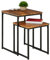 Relaxdays Beistelltisch 2er Set, stapelbar, Industrie Design, Satztisch 2 Größen, quadratisch, Metall, braun/schwarz