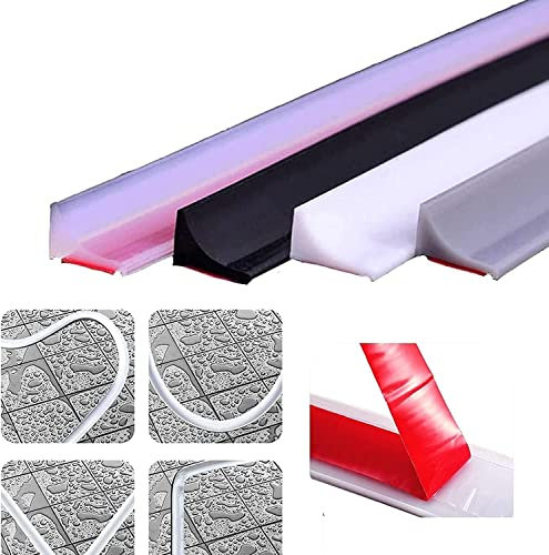 Room Floor Barrier, Shower Water Barrier, Shower Tray Seal, Silicone Water Retaining Strip, Shower Floor Water Barrier, Shower Threshold Water Barrier, Bath Dam (Grey,78in)