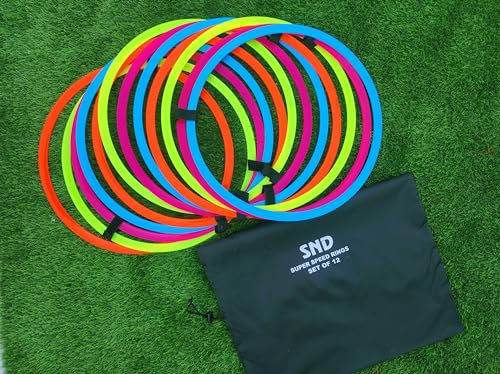22YardsPro Super Speed Rings Ladder, Set of 12 Pcs Agility Ring Ladder, Football training Equipment
