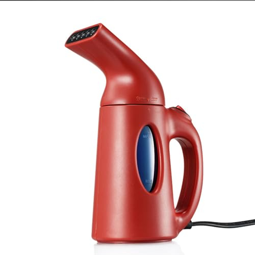 FfiMe Mini Steam Iron, Steamer Iron, Mini Portable Handheld Steam Iron,Handheld Folding Garment Steamer, 90s Fast Heat Up, for Home Business and Travel red