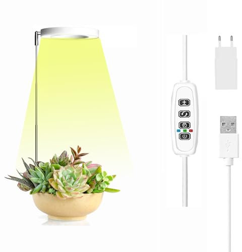 IMVSINCERE Lampes de Culture pour Plantes d'Intérieur, Lampe de Croissance à LED à Spectre Complet, Hauteur Réglable avec Sans base,Minuterie Marche/Arrêt Automatique 3/9/12H (sans base)
