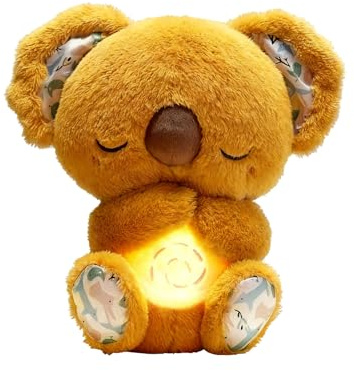 Dabeto Schlummer Koala mit Atembewegung, Beruhigendes Koalabär Kuscheltier, Schlummer Koala Plüschtier, Geburtstagsgeschenk, Geeignet für den Gebrauch im Schlafzimmer (Brown)