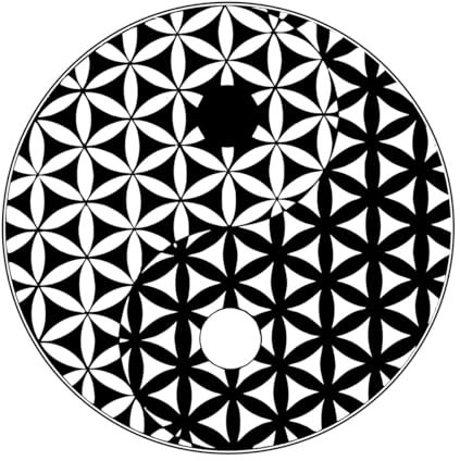 Blume des Lebens Samen des Lebens Auto Aufkleber Mandala Vinyl Aufkleber Yin Yang Zen Wand Aufkleber Heilige Geometrie Mandala Aufkleber Yoga-L-60x60cm-Black