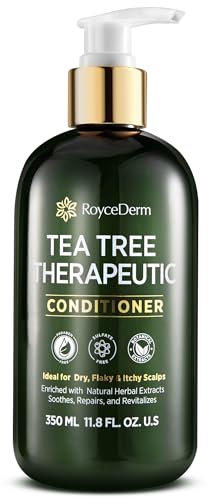 Roycederm Tea Tree Therapeutic Conditioner: Hydrating Conditioner for Itchy, Flaky Scalp - Soothing Botanical Formula with Tea Tree, Aloe, Camellia Seed Oil, Paraben & Sulfate Free