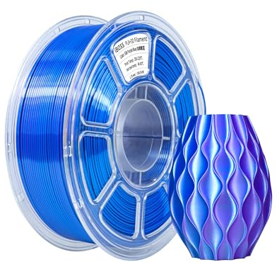 iBOSS Silk PLA Filament 1.75 mm zweifarbiges 3D-Drucker filament,glänzendes PLA Filament,Dual Color 1kg Spule (2,2 lbs),Seide Blau-Lila