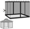 Moskitonetz, Insektenschutz, Fliegengitter Pavillon 3x3 m Universal Outdoor Mückenschutz mit 4 Reißverschluss Türen, Schwarz (Black, 10 X 10 Ft)