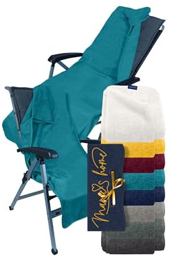Marie´s Home Frottee - Schonbezug für Gartenstuhl und Gartenliege Gartenliegenauflagen 70x200 für Campingstuhl Campingliege Klappstühle Saunaliege Strandliegen Poolliegen, 70 x 200 cm, Petrol