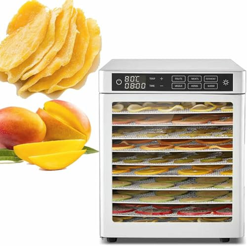 Stainless Steel Dehydrated Food Dryer, Food Dehydrators And Cecina, Herbs, Fruits, Dehydrating Machine, With Digital Timer And Early Adjustment