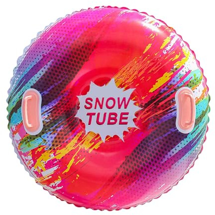 Aufblasbarer Schlitten, Aufblasbare Schneereifen Mit Griffen, 87cm Ø, Schneeschlauch Schlitten, Verdickter Schneering Mit Anti-Kipp-Sicherheit, Winterrodel Für Erwachsene & Kinder