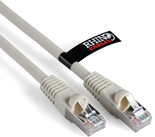 rhinocables CAT 6a Ethernet Cable | 10Gbps S/FT High-Speed & Large Bandwidth Data Transfer | Reliable LAN Network RJ45 Cable | Wi-Fi Broadband Cable for Seamless Gaming & Streaming (7m, White)