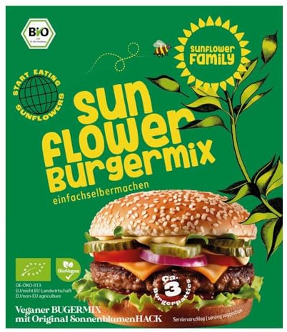Sunflower family sunflowerBURGERmix, Fertigmischung mit Sonnenblumenhack, 90g