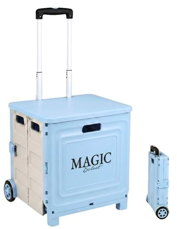 MAGIC SELECT Caja Carrito de Transporte con Ruedas y Asa Telescópica 34 L | Soporta hasta 75 kg y ofrece gran capacidad.
