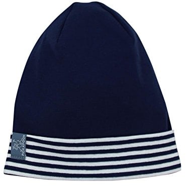 PICKAPOOH Baby/Kinder Beanie/Mütze Luca aus Bio-Baumwollle, Marine/Weiß Gr. 52