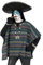 KarnevalsTeufel Kostüm Set Poncho und Sombrero 2-tlg. Hut Mexikaner in schwarz Poncho El Taco bunt gestreift Dia de Los Muertos