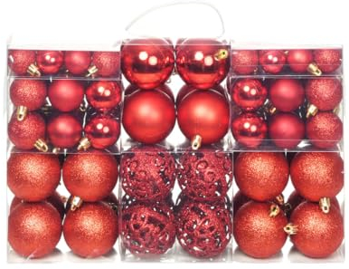 vidaXL 100x Weihnachtskugeln 3/4/6cm Rot Christbaumkugel Weihnachten Deko