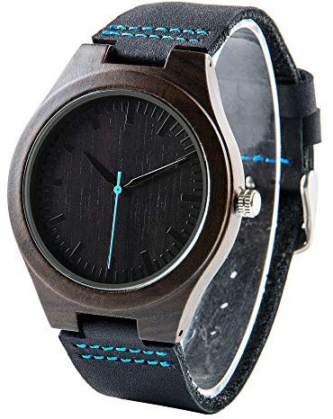 LMWOOD Holz Armbanduhr Herren Herrenuhr Holzoptik Holzuhr mit Gravur Holz Herrenuhr Jubiläumsgeschenk für Männer