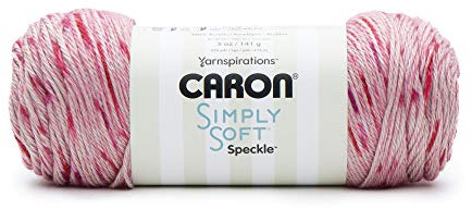 Caron Simply Soft Speckle Yarn 141g - Lipstick, Pink