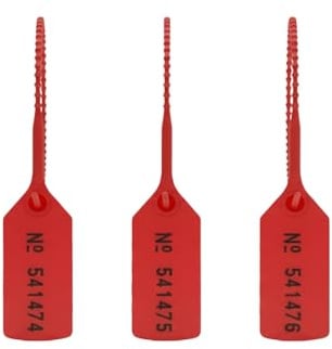 Made in the UK, Easy-Breaking Anti Tamper Fire Extinguisher Seals - Securely Seal and Indicates Usage with Low Break Strength - Security Tags- for Fire Extinguishers and First Aid Boxes (red, 50)