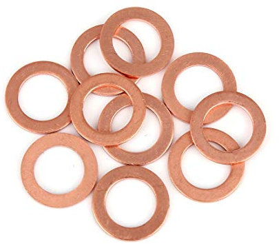 X AUTOHAUX 10Pcs Arandela de Cobre círculo de Junta de Sellado Plana para Coche de 14x22x1,5mm