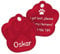 ENGRAVO Hundemarke mit Gravur in Rot 33mm | Pfote Halsbandanhänger personalisiert | Namensschild für Halsband | Anhänger Marke für Hunde, Welpen & Katzen | Dog Tag mit Wunschgravur