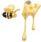 ✦ Geschenke für Frauen ✦Springlight Ohrringe Silber 925 Biene Ohrringe, Bienen Ohrringe Ohrstecker und Tropfender Honig Asymmetrische Ohrringe Bee Mama Geschenk.(Gold Bee and Honey)
