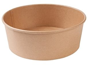 GREENBOX Einweg Salatschale Bio Einweggeschirr Suppen-Schale braun rund 700 ml I Kompostierbare Schalen Kraftkarton Verpackung mit PLA Innenbeschichtung I 50 Einweg-Schalen To Go Becher Salat