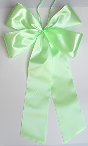 CaPiSo 30 x 50 cm Große Fertigschleife ohne Basteln Satin-Schleife Satinschleife Geburtstag Weihnachtsschleife Schulanfang Schultüte Weihnachten Hochzeit Doppelschleife (Mint)