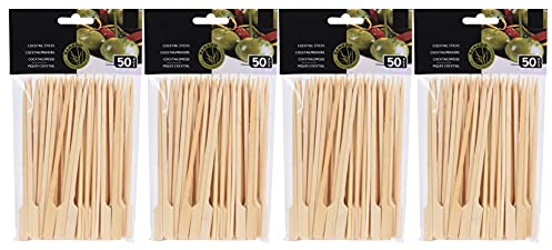 MIJOMA Set Holzspieße, Fingerfood-Spieße Naturholzspieße aus 100% Bambus, Robust & Stabil, Perfekt für Sommer, Grillen, Schaschlik, Cocktail, Fleisch, Früchte, Burger (200, 15 cm)