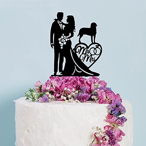 ArogGeld Hochzeitstortenaufsatz für Paare, Braut und Bräutigam mit Labrador Retriever, personalisierbar, Hochzeitsdekoration, Geschenk für festliche Anlässe