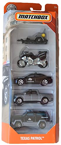 Matchbox Texas Patrol 5er-Pack, Rescue Series - 5 Stück - Auto - Polizei - Jungen und Mädchen, ab 192 Monaten