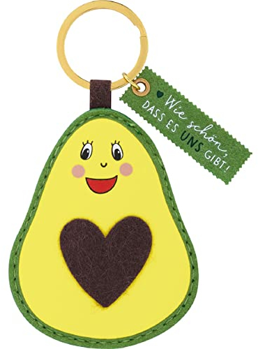 H:)PPY life Unisex Happy Life Schlüsselanhänger Motiv Avocado | Anhänger mit Schlüsselring, Anhänger für Tasche, Rucksack | 47568 Schlüsselanhänger, Gelb, 11,5 cm