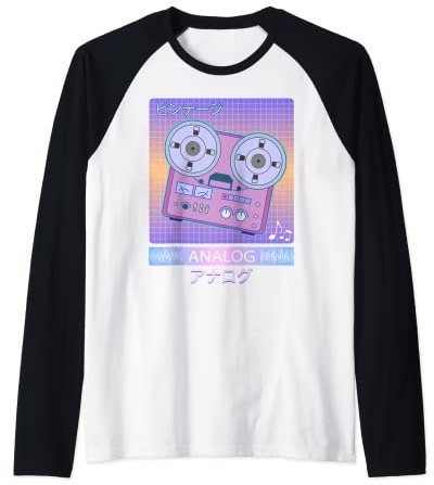 Reel to Reel Retro Tape Recorder Vaporwave Analog Raglan