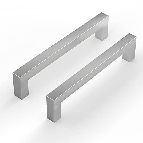 LONTAN 10 Stück Möbelgriffe Edelstahl Schrankgriffe Edelstahl Griffe für Küchenschränke Küchengriffe 128mm lochabstand Schranktürgriffe Griffe Küche Edelstahl Schubladengriffe