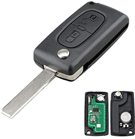AULESSE 2 Tasti Ricambio Guscio Chiave Telecomando con Telecomando 433 MHz PCF7961 Chip per Peugeot 207 307 308 408 Citroen C2 C3 C4 Picasso CE0536 Pieghevole Chiave Telecomando
