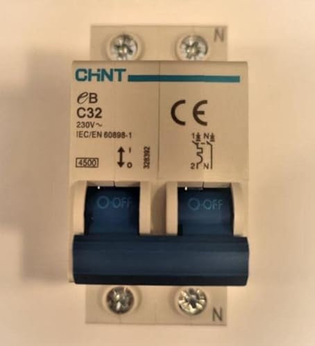 Interruttore magnetotermico Chint 1P+N 32A 4,5KA 2 moduli- 328392