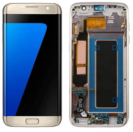 SHOWGOOD 5,5 Zoll für Samsung Galaxy S7 Edge Display LCD Bildschirm mit Rahmen New S7Edge G935F G935F/DS LCD Display Touch Screen Teile (Rosa mit Rahmen)